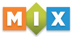 Logo med ordet MIX fargerikt designet.