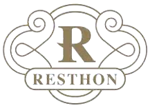 Resthon logo med dekorativ design